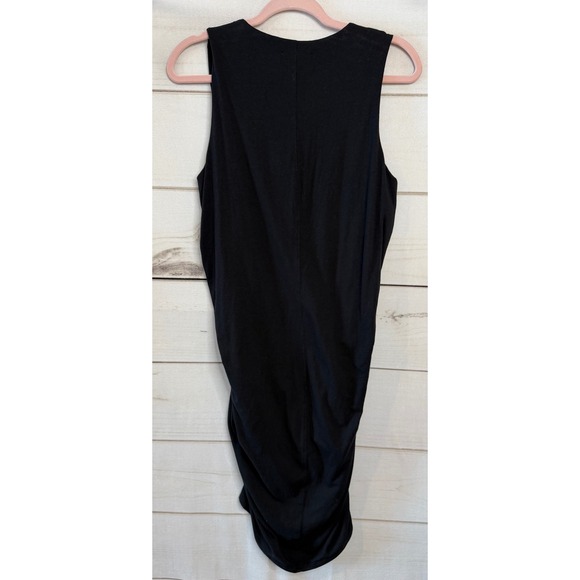 Athleta Stella Dress Black Ruched Sleeveless Midi Modal Blend Womens Size M - Picture 5 of 5
